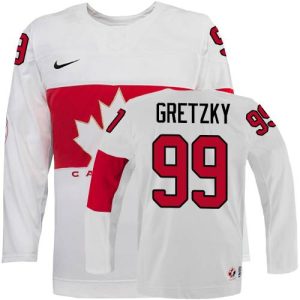 Olympic Hockey Wayne Gretzky Authentic Herren Weiß – Team Canada #99 Heim 2014